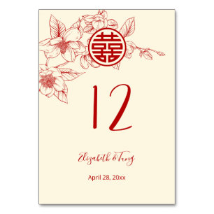 Numeração De Mesa Magnolia Chinese Wedding