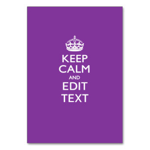 Numeração De Mesa MANTER CALM Personalizado E Editar Texto em Roxo