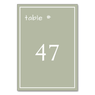 Numeração De Mesa Manuscrito casual verde com poeira mínima