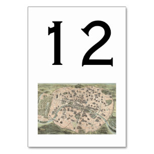 Numeração De Mesa Mapa antigo da Rua Paris DIY BG
