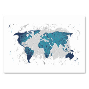 Numeração De Mesa Mapa criativo do mundo