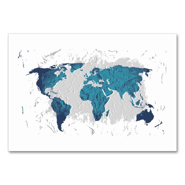 Numeração De Mesa Mapa criativo do mundo (Frente)