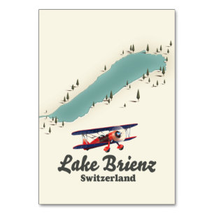 Numeração De Mesa Mapa de Suiças do Lago Brienz