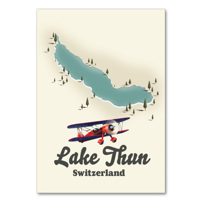 Numeração De Mesa Mapa de Suiças do Lago Thun (Frente)