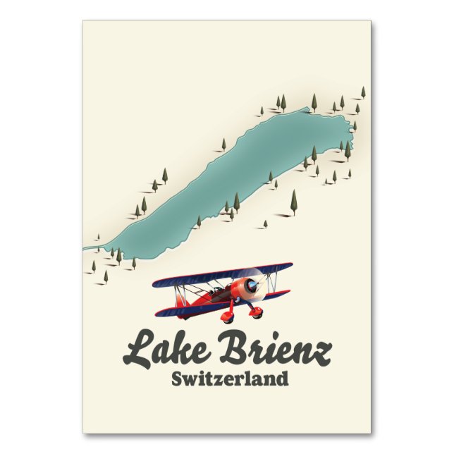 Numeração De Mesa Mapa do Lago de Brienz Suíça (Frente)