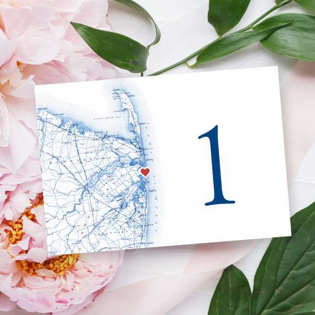 Numeração De Mesa Mapa Elegante De Casamento De Sea Bright New Jerse (These Sea Bright New Jersey wedding table numbers are perfect for your Windows on the Water wedding)