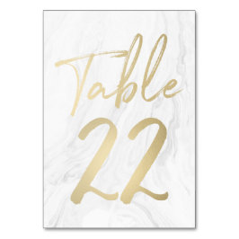 Numeração De Mesa Marble e Script Dourado | Tabela Número Placa 22