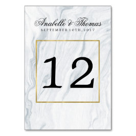 Numeração De Mesa Marble Elegante e Casamento Dourado
