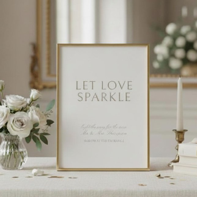Numeração De Mesa Marfim | Placa de Mesa 'Sparkler' de Casamento (Criador carregado)