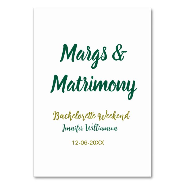 Numeração De Mesa Margs e matrimônio adicionar nome data despedida d (Frente)