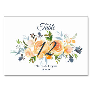 Numeração De Mesa Marinho Azul Coral Watercolor Mesa Floral de Casam