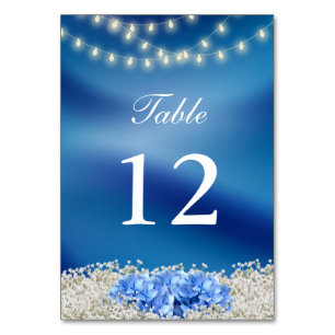 Numeração De Mesa Marinho Azul Hydrangea Mesa de Casamento Azul