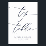 Numeração De Mesa Marinho Azul Minimalista Casamento Superior Mesa P<br><div class="desc">(**NOTA: Para solicitar,  basta ajustar o número da tabela (e o nome/data) e adicionar cada número ao carrinho separadamente. Em seguida,  faça check-out assim que terminar.) Belo,  elegante,  moderno e minimalista,  cartão de número de mesa. Totalmente personalizável com seus nomes (ou Nome do Evento) e Data.</div>