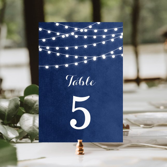 Numeração De Mesa Marinho Azul String Luzes Números de Tabelas de Ca (Criador carregado)