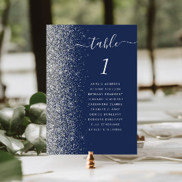 Numeração De Mesa Marinho Blue Silver Glitter Casamento