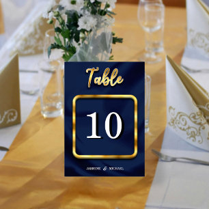 Numeração De Mesa Marinho Clássico Minimalista e casamento Dourado