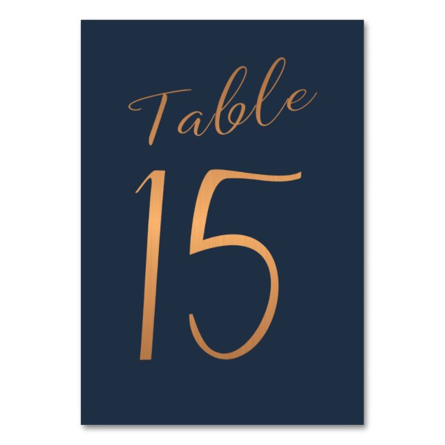 Numeração De Mesa Marinho de brilho de ouro de cobre da mesa de casa (Frente)
