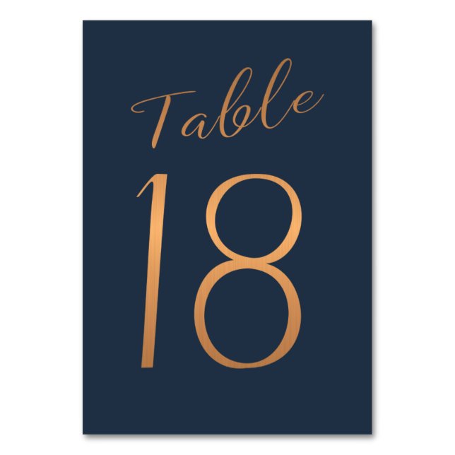 Numeração De Mesa Marinho de brilho de ouro de cobre da mesa de casa (Frente)