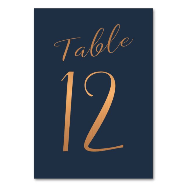 Numeração De Mesa Marinho de brilho de ouro de cobre da mesa de casa (Frente)