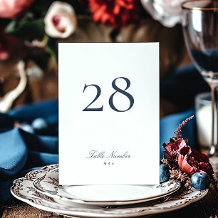 Numeração De Mesa Marinho de Caligrafia Formal Clássico Casamento Br