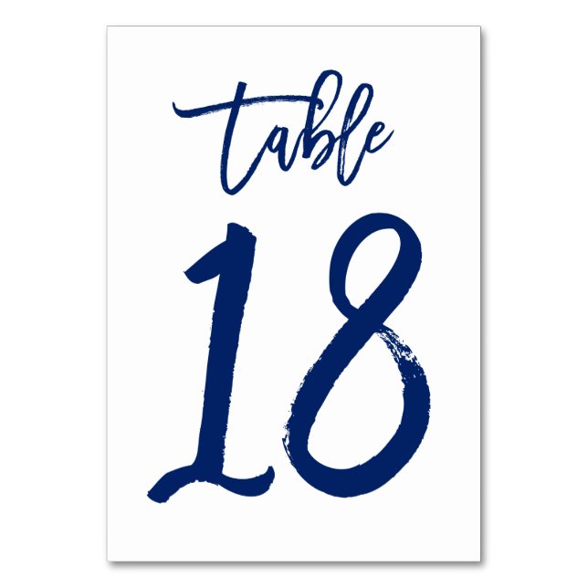 Numeração De Mesa Marinho de Número de Tabela com Letra Chic Mão | M (Frente)