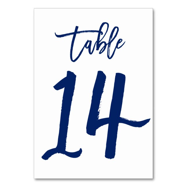Numeração De Mesa Marinho de Número de Tabela com Letra Chic Mão | M (Frente)