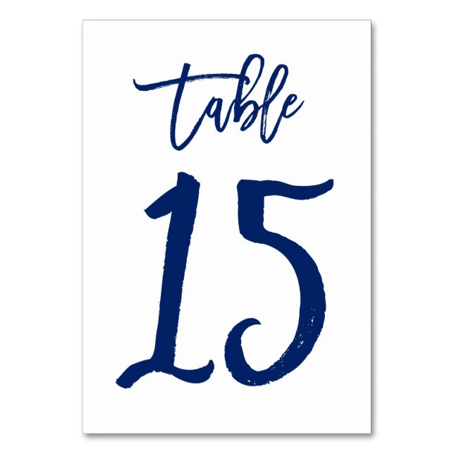 Numeração De Mesa Marinho de Número de Tabela com Letra Chic Mão | M (Frente)