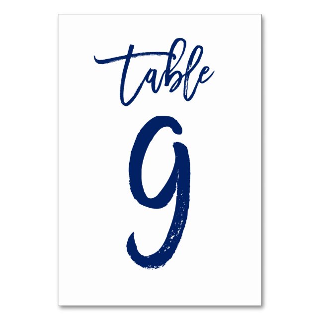 Numeração De Mesa Marinho de Número de Tabela com Letra Chic Mão | M (Frente)