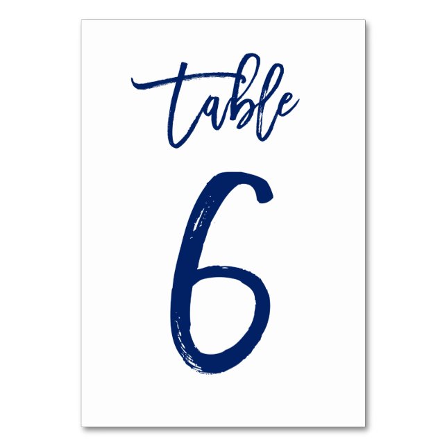 Numeração De Mesa Marinho de Número de Tabela com Letra Chic Mão | M (Frente)