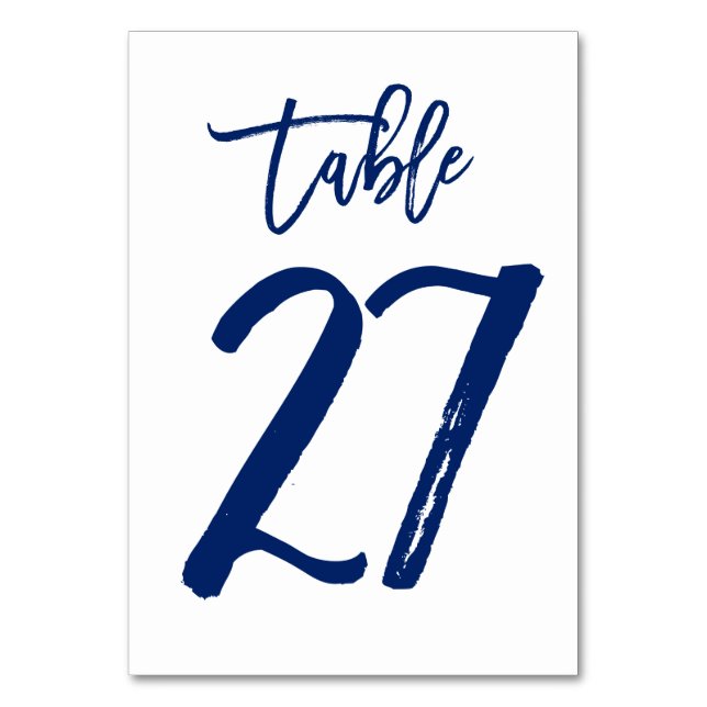 Numeração De Mesa Marinho de Número de Tabela com Letra Chic Mão | M (Frente)