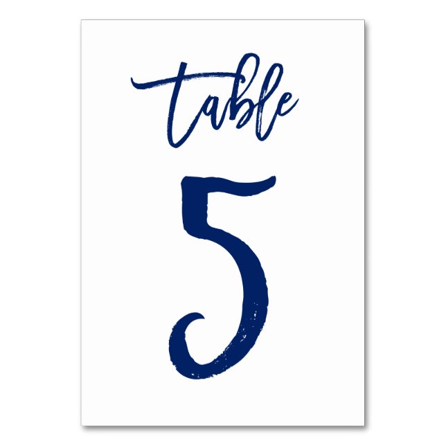 Numeração De Mesa Marinho de Número de Tabela com Letra Chic Mão | M (Frente)