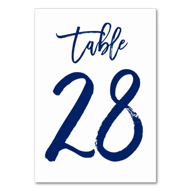 Numeração De Mesa Marinho de Número de Tabela com Letra Chic Mão | M (Frente)