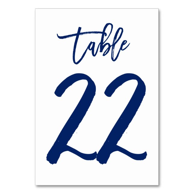 Numeração De Mesa Marinho de Número de Tabela com Letra Chic Mão | M (Frente)