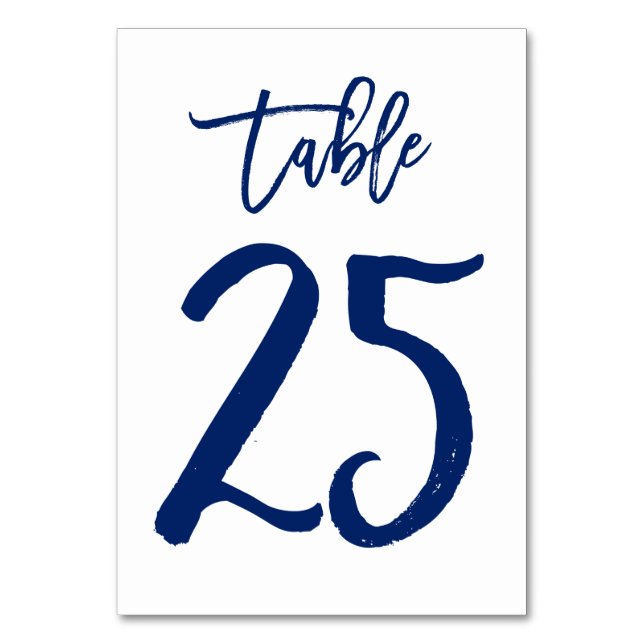 Numeração De Mesa Marinho de Número de Tabela com Letra Chic Mão | M (Frente)