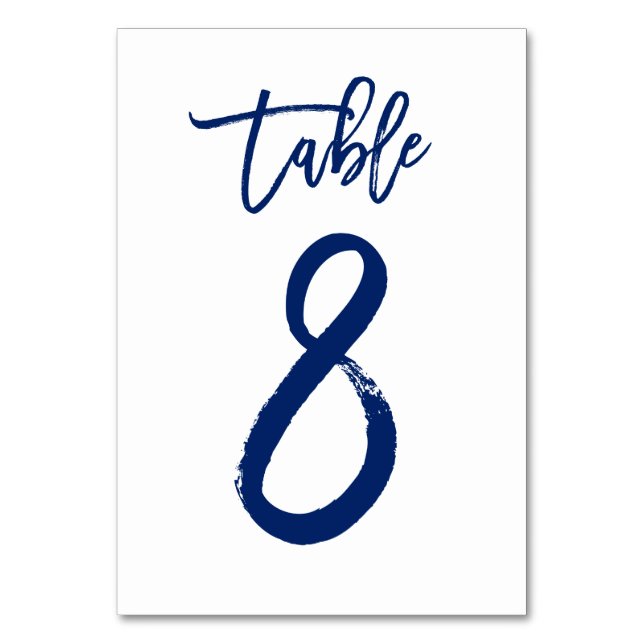 Numeração De Mesa Marinho de Número de Tabela com Letra Chic Mão | M (Frente)