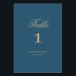 Numeração De Mesa Marinho Dourado Floral Boho Wedding<br><div class="desc">Número da Tabela de Casamento Floral Boho Dourado do marinho</div>