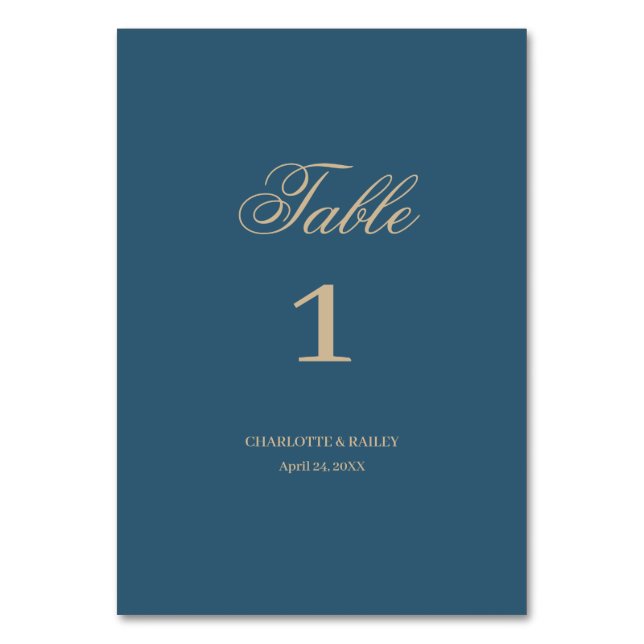 Numeração De Mesa Marinho Dourado Floral Boho Wedding (Frente)