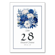 Marinho e Casamento Floral Branco