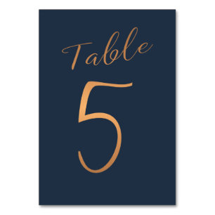 Numeração De Mesa Marinho elegante de brilho de cobre da mesa de cas
