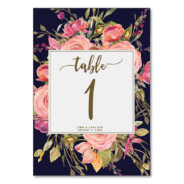 Numeração De Mesa Marinho floral boho da tabela de casamento