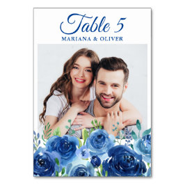 Numeração De Mesa Marinho Fotográfico Blue Floral Wedding Table Numb