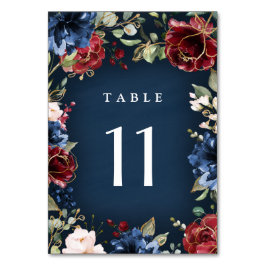 Numeração De Mesa Marinho Vermelho Brilhante Casamento Azul Dourado 