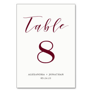 Numeração De Mesa Marsala elegante