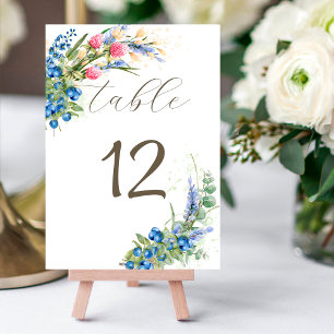 Numeração De Mesa Maruca Flores Selvagens e Rústica de Amoras