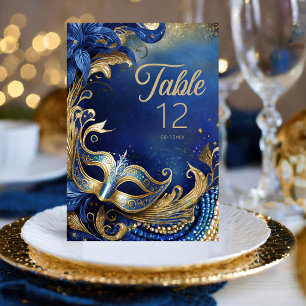 Numeração De Mesa Mascarada Quinceanera Blue ID1031
