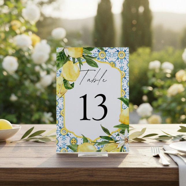 Numeração De Mesa Mediterranean Lemon Wedding  (Criador carregado)