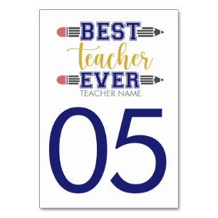 Numeração De Mesa Melhor Professora Personalizada De Sempre - Person