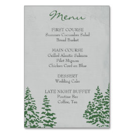 Numeração De Mesa Menu Casamento no inverno Vintage Evergreen