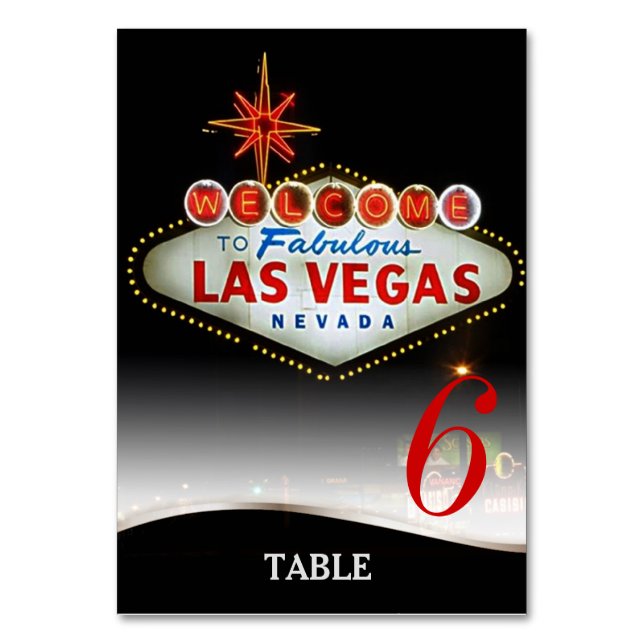 Numeração De Mesa Menu de Casamento em Las Vegas+Mesa (Frente)