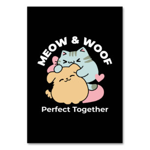 Numeração De Mesa Meow & Woof Perfect Toga - Gato e Cachorro Bonitos
